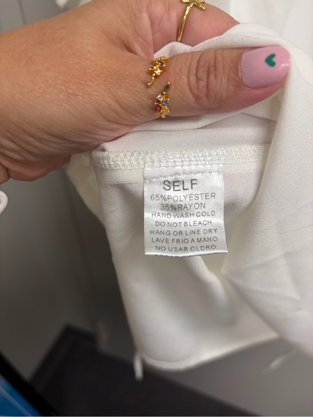 Easel White Ruffle Sleeve Drawstring Top - Picture 7 of 9